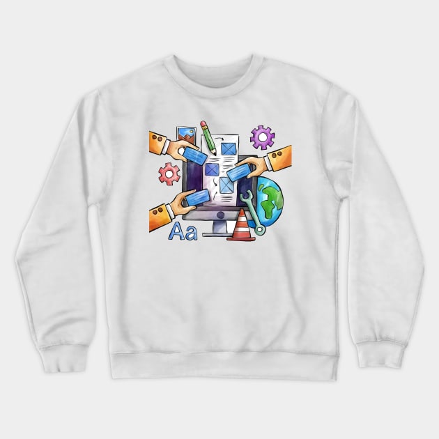 Web Design Concept Crewneck Sweatshirt by Mako Design 